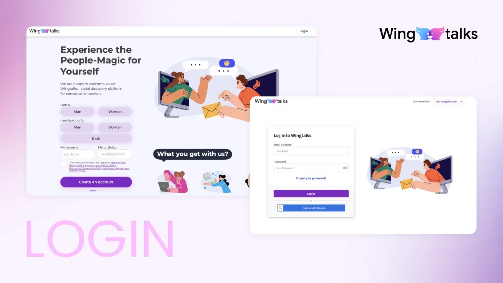 Wingtalks Login and Sign Up